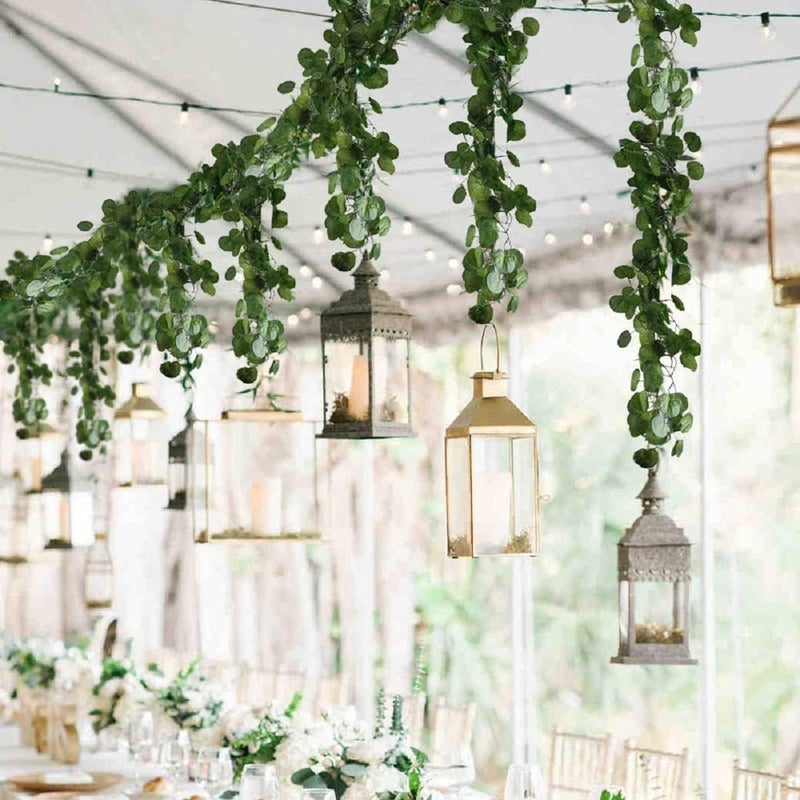 HO2NLE 12 Pack 84Ft Artificial Vines Hanging Greenery Garland Leaves Wall Room Ceiling Decor Fake Vines for Home Kitchen Bedroom Garden Wedding Jungle Party Enchanted Forest Decorations - Image 1